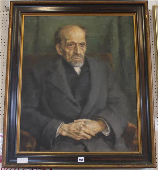 Joseph Otto Flatter, oil on canvas,Portrait of Dr Richard Kralik , signed & dated 32, inscribed verso